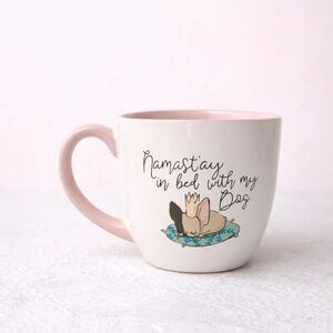 10 Strawberry Street Mug Namaste in bed with dog